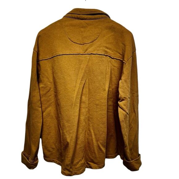 Nordstrom Rack Kensie Oversized Brown Raw Edge Button Front Shacket Size Large - Picture 3 of 13